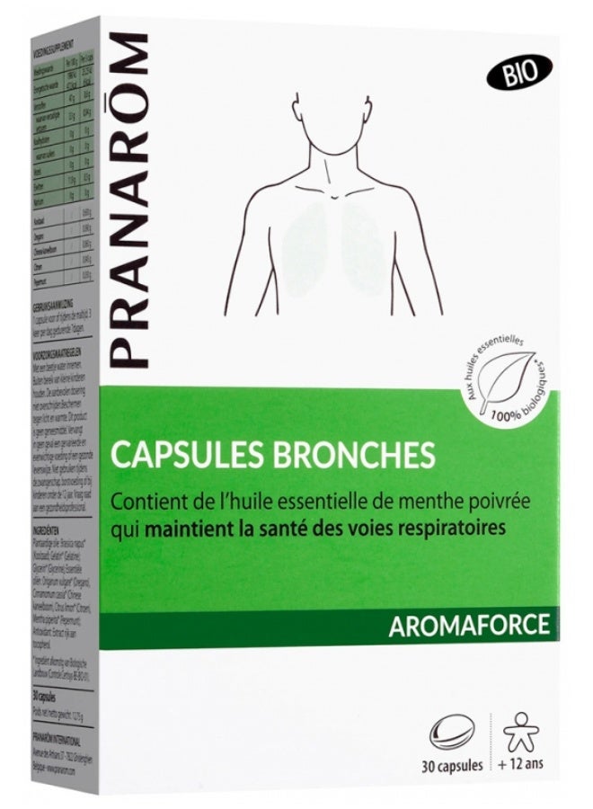 PRANAROM Pranarôm Aromaforce Organic Bronchial Capsules 30 Capsules - Image 1